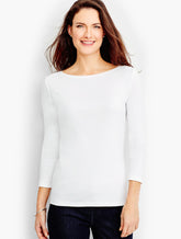 Pima Cotton Bateau Neck Tee