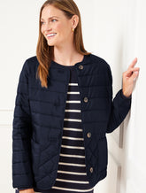 Quilted Collarless Jacket
