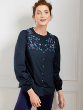 Embellished Poplin Top