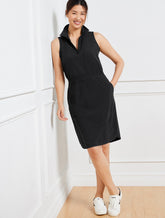 Lightweight Woven Stretch Half-Zip Dress