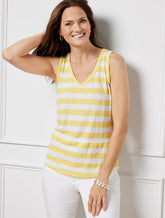 Linen Blend V-Neck Tank
