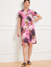 Short Sleeve Polo Dress - Breezy Palm