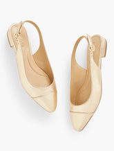 Edison Metallic Leather Slingback Flats