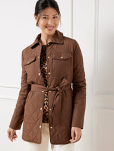 Belted Quilted Shirt Jacket