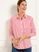 Poplin Short Shirt - Nautical Stripe