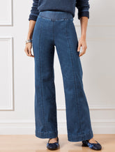 Flare Leg Pull-On Travel Jeans - Hanover Wash