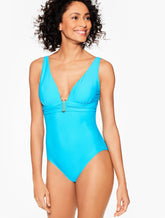 Aqua Club V-Neck One-Piece Swimsuit