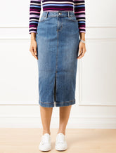 Denim Midi Skirt - Tidal Wash