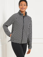 Lightweight Woven Stretch Bomber Jacket - Sunny Tiles