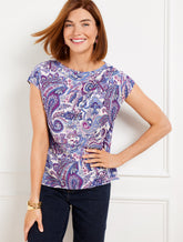 Draped Top - Blooming Paisley