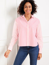Poplin Short Shirt - Blooming Stripe