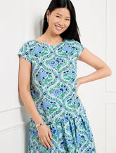 Poplin Bateau Neck Top - Exquisite Floral