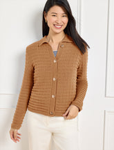 Textured Polo Cardigan