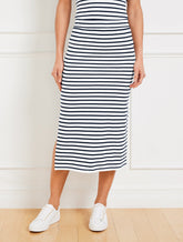 Seaside French Terry Stripe Midi Skirt