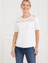 Lace Trim Crewneck Tee