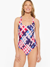 Aqua Club Scoop Neck One-Piece Swimsuit - Nautical Vibes