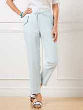 Pull-On Washed Linen Joggers