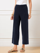 Wide Crop Pull-On Gauze Pants