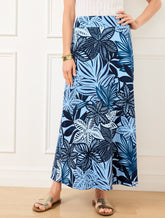 Jersey Maxi Skirt - Watercolor Botanical