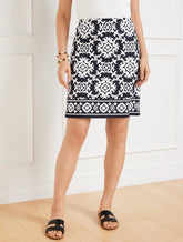Effortless Jersey A-Line Skirt - Curly Medallion