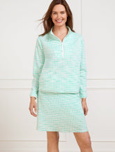 Bungee Hem Half-Zip Sweatshirt - Picnic Plaid