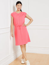 Crewneck T-shirt Dress - Cable Jacquard