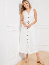 Sleeveless Linen Shirtdress