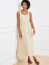 Sleeveless Linen Maxi Dress - Riviera Stripe