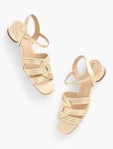 Adina Nappa Block Heel Sandals - Metallic