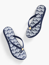 Bea Molded Thong Flip Flops - Aqua Club Fiji Shells