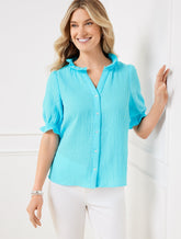 Smocked Gauze Top