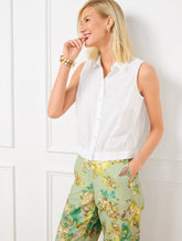 Sleeveless Poplin Short Shirt