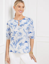 Tie Front Top - Ocean Flora