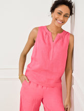 Linen Band Collar Shell