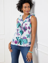 Ruffle Shell - Painted Blooms