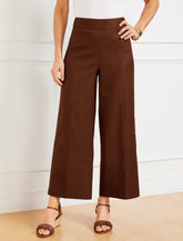 Wide Crop Linen Blend Pants