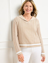 Open Stitch Sailor Collar Pullover