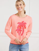 Jacquard Crewneck Pullover - Palm Tree