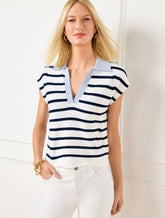 Johnny Collar Sweater - Stripe