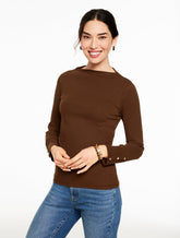 Ribbed Funnel Neck Pullover