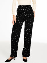 Wide Leg Pull-On Pants - Luminous Dots
