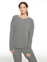 Tech Waffle Knit Open Back Pullover
