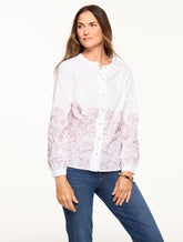 Contrast Embroidered Poplin Top