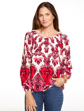 Smocked Top - Watercolor Damask