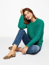 Cable Knit Crewneck Sweater