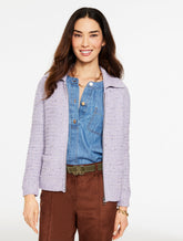 Tweed Zip Front Cardigan
