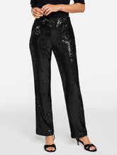 Straight Leg Sequin Pants