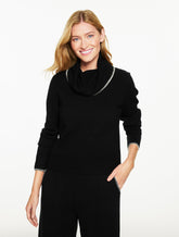 Whipstitch Cowl-Neck Sweater