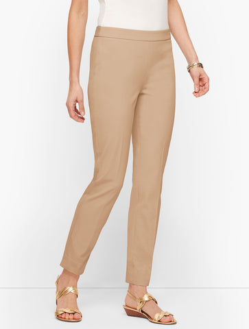 Talbots Chatham Cotton Bi-Stretch Slim Ankle Pants - Solid