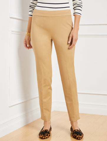 Talbots Chatham Cotton Bi-Stretch Slim Ankle Pants - Solid